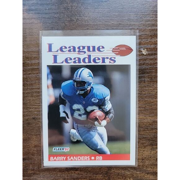 Barry Sanders 1992 Fleer #457 - League Leaders - Detroit Lions - NFL - Picture 1 of 2